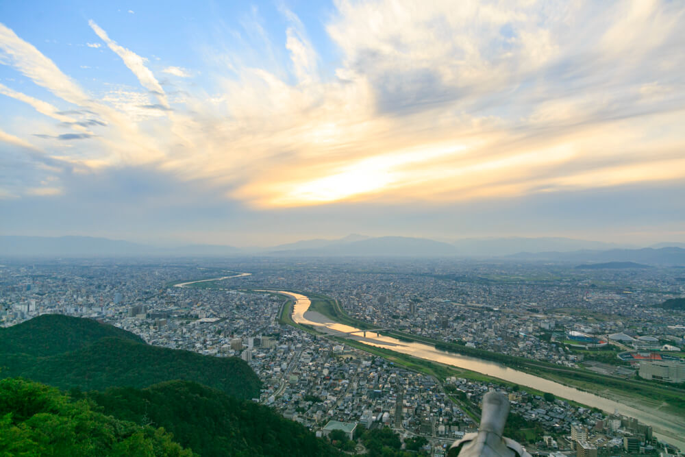 金華山・岐阜城天守閣から眺める岐阜の景色