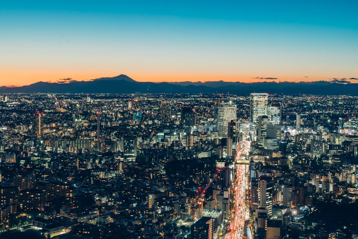 六本木ヒルズ展望台「東京シティビュー」から撮影した夜景