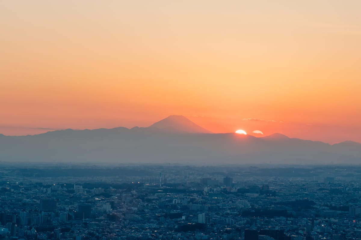 渋谷スクランブルスクエア展望台・渋谷スカイから撮影する富士山