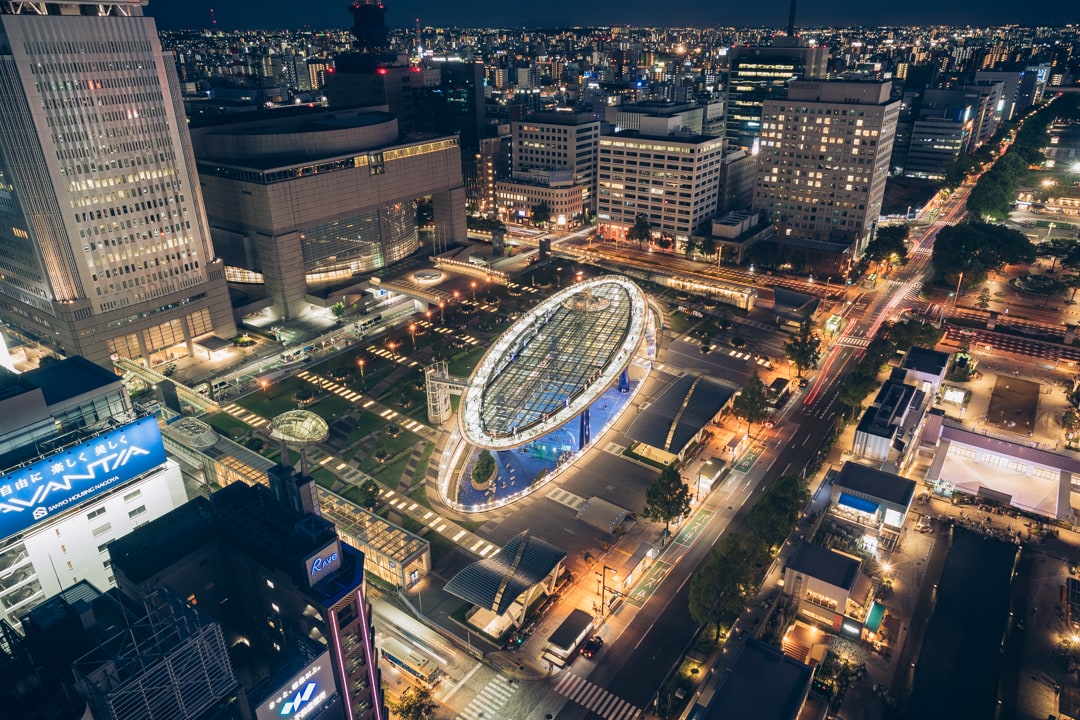 名古屋テレビ塔から撮影したオアシス21の写真