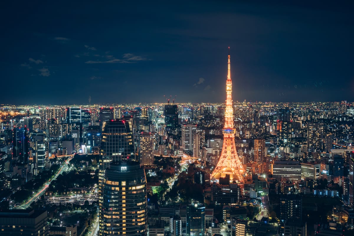 スマートフォンで撮影した東京タワー