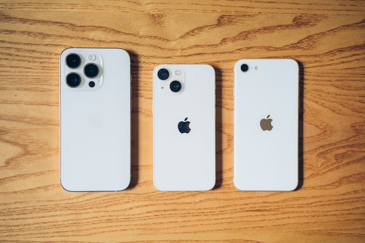 iPhoneのレンズの数の違いを見比べた写真